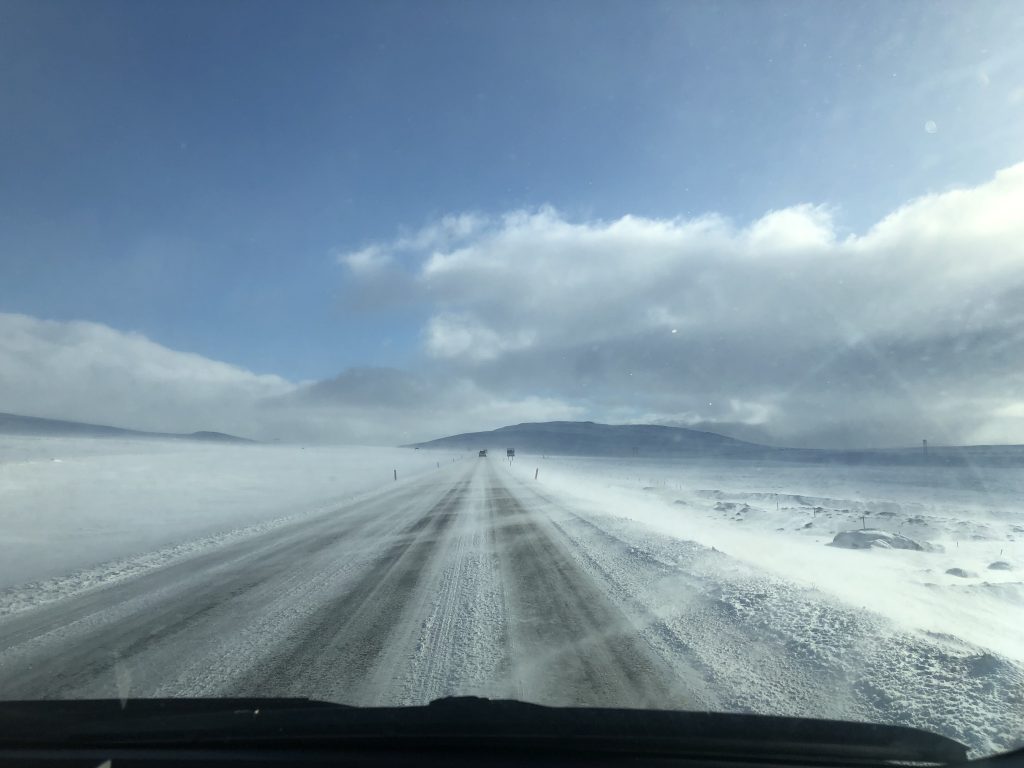 Snowy roads Iceland