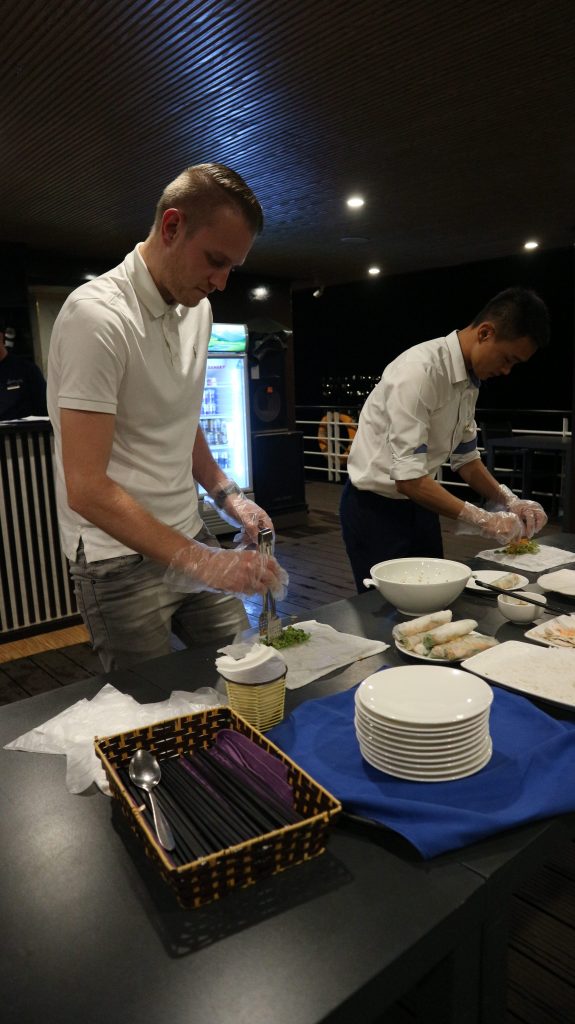 Ha Long Bay - spring roll making